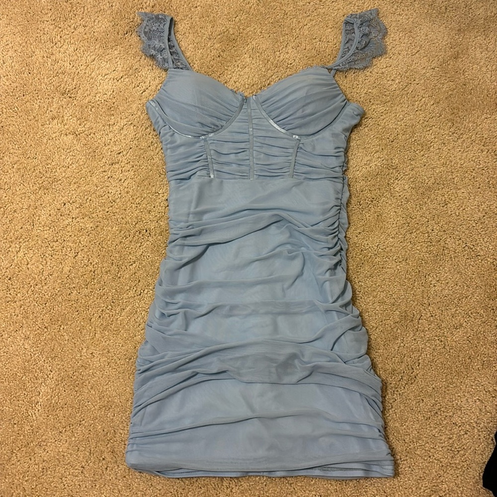 Blue mini dress